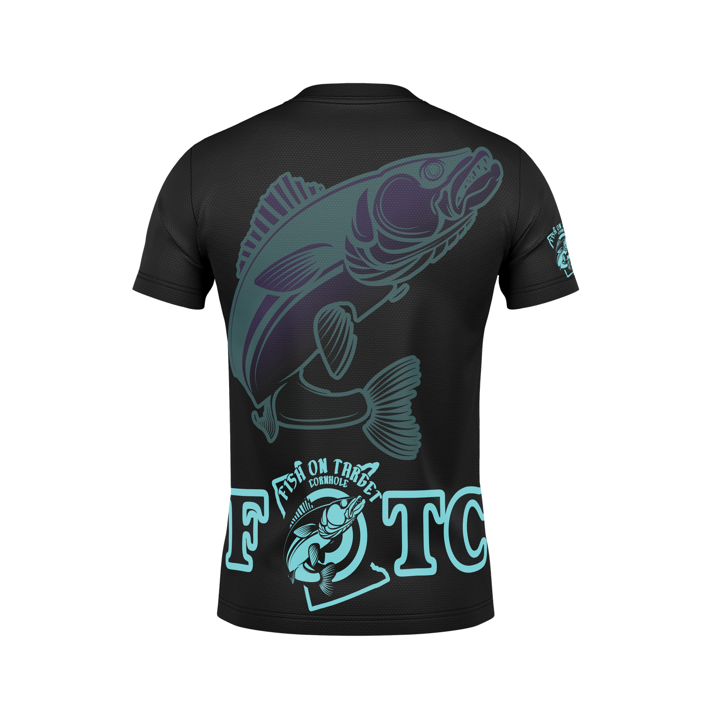 FISH ON TARGET CORNHOLE JERSEY-OVERSIZED LOGO COLLECTION!  (Multi-Color Choice)