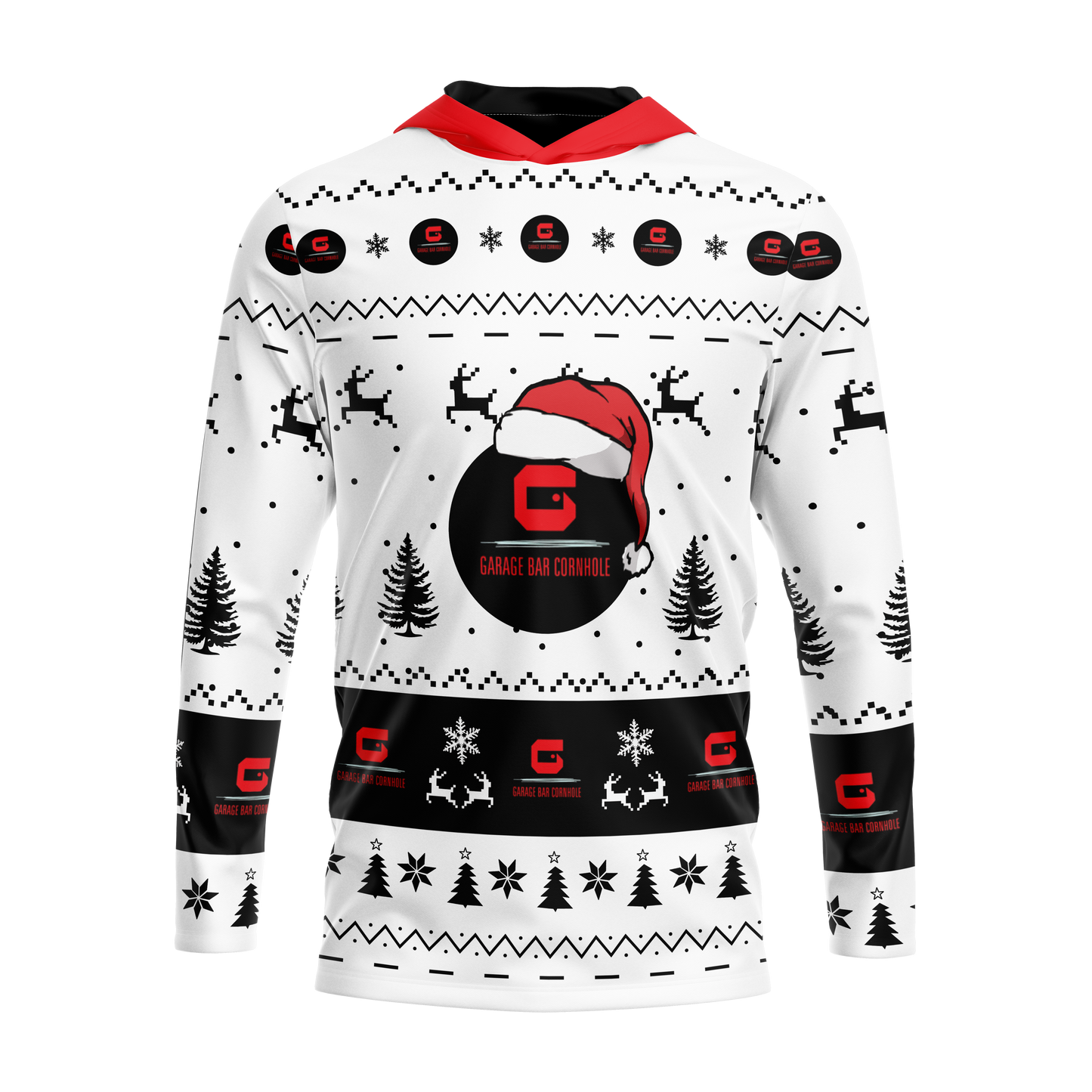 GARAGE BAR "UGLY CHRISTMAS" LONG SLEEVE HOODED JERSEY