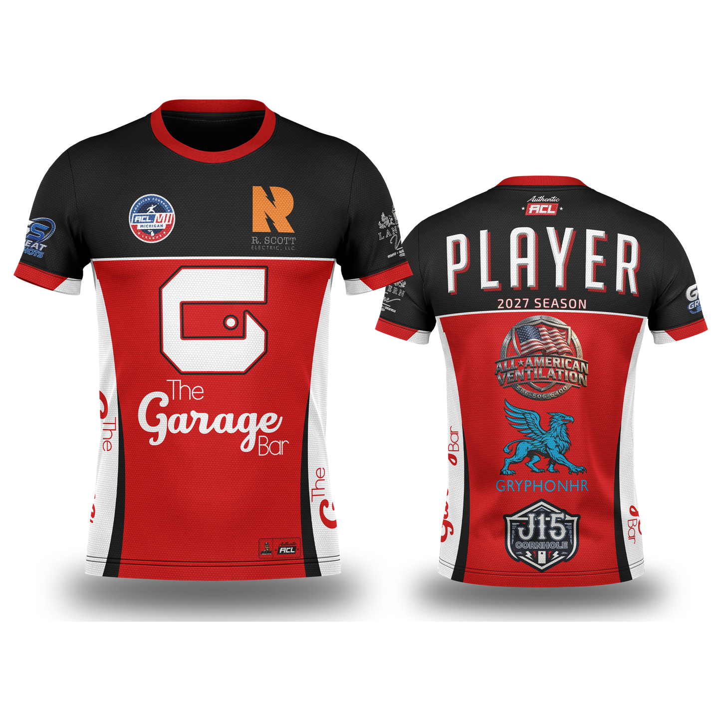 "AUTHENTIC" ACL '26-'27 GARAGE BAR CORNHOLE -Black & Red_Jersey