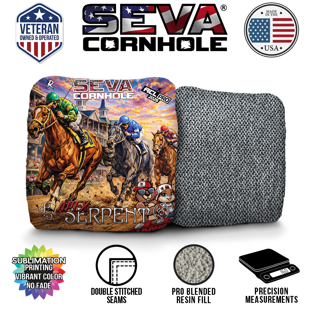 Raceday Edition CaddySack Cornhole Customs x SEVA Cornhole Cornhole Bags – Set of 4