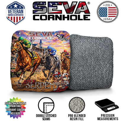 Raceday Edition CaddySack Cornhole Customs x SEVA Cornhole Cornhole Bags – Set of 4