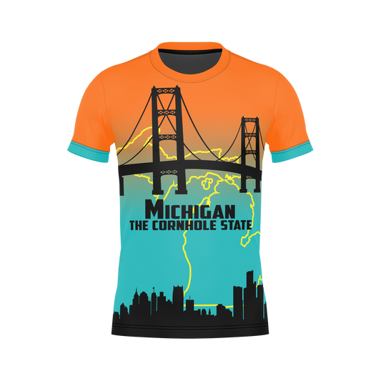 MOTOR CITY CORNHOLE "MICHIGAN, THE CORNHOLE STATE" JERSEY