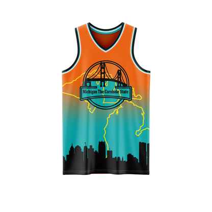 MOTOR CITY CORNHOLE "MICHIGAN, THE CORNHOLE STATE"  TANK TOP_SPANDEX MESH