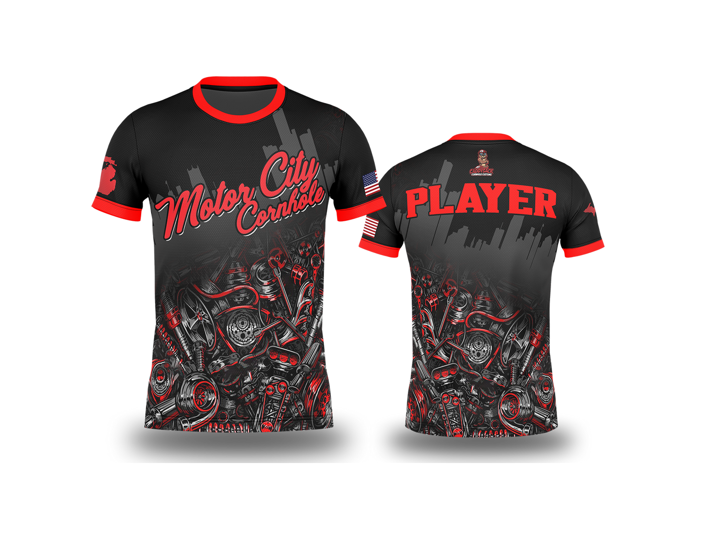 MOTOR CITY CORNHOLE JERSEY-MOTOR CITY MUSCLE (Multi-Colors)