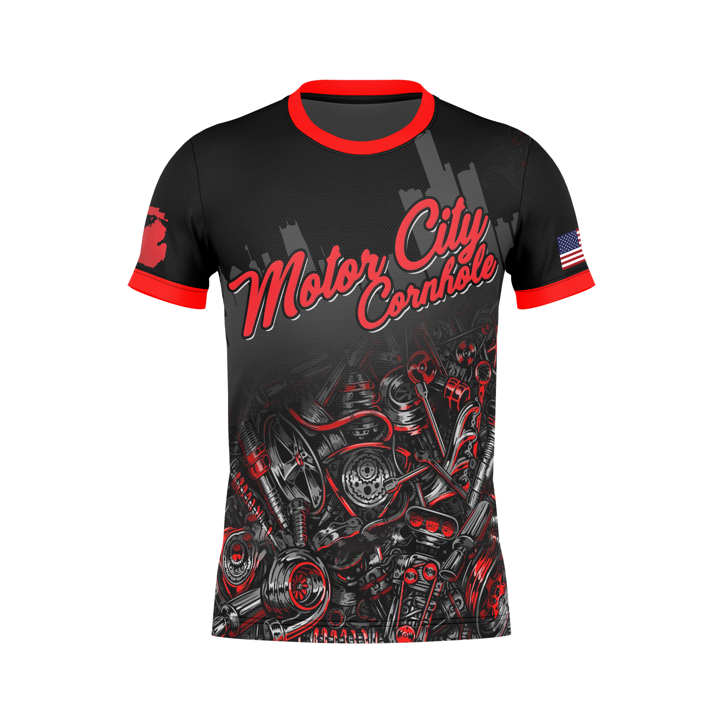 MOTOR CITY CORNHOLE JERSEY-MOTOR CITY MUSCLE (Multi-Colors)