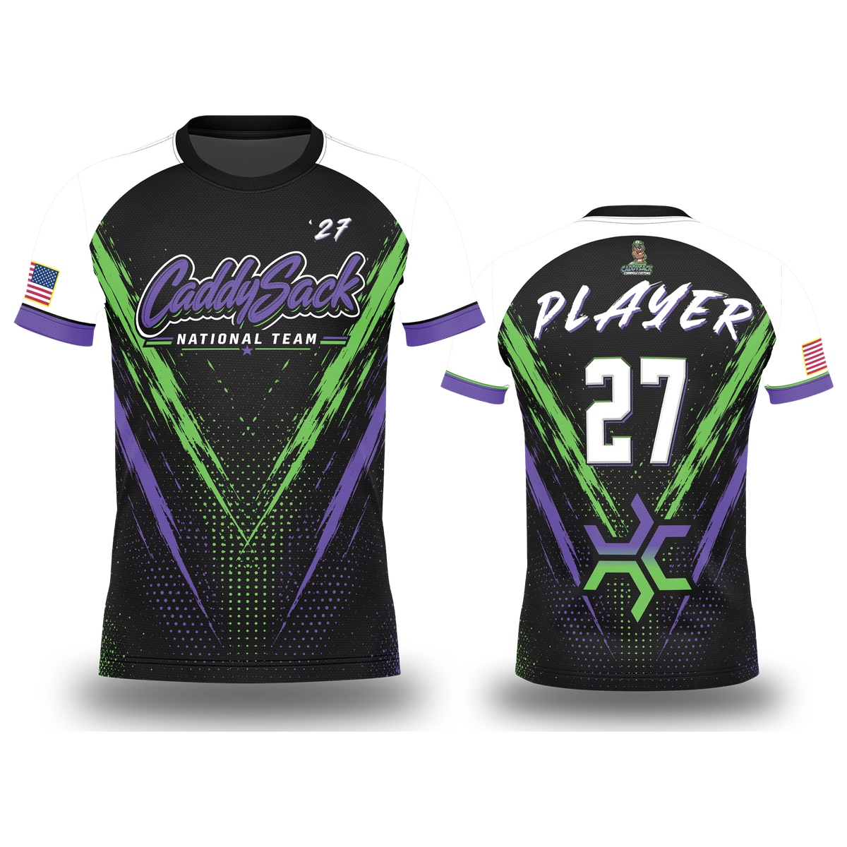 CaddySack National Team_ Jersey-2027, Lime/Purple