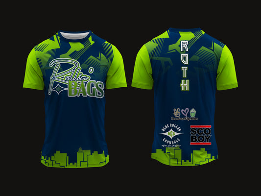 All New! Rollin Bags Jersey-City Scape-Navy/Green