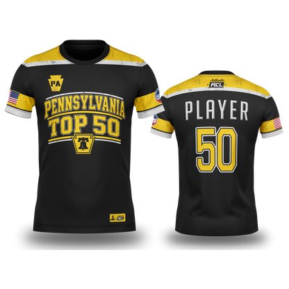 ALL NEW~PENNSYLVANIA "AUTHENTIC ACL" TOP " SZN 25-26" JERSEYS!! BLK/YELLOW