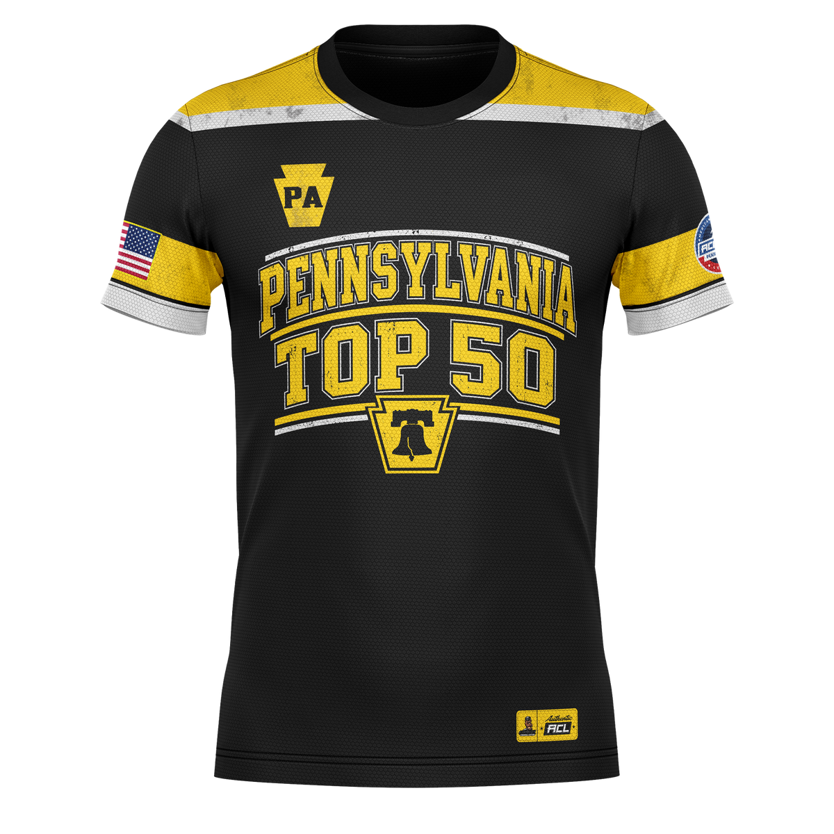 ALL NEW~PENNSYLVANIA "AUTHENTIC ACL" TOP " SZN 25-26" JERSEYS!! BLK/YELLOW