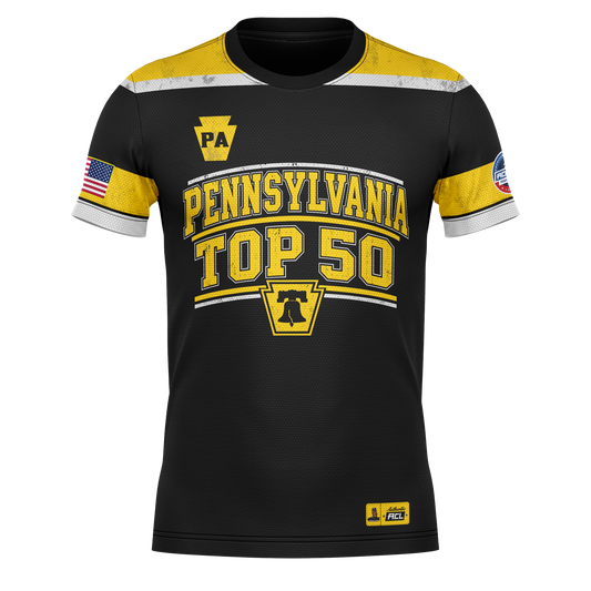ALL NEW~PENNSYLVANIA "AUTHENTIC ACL" TOP " SZN 25-26" JERSEYS!! BLK/YELLOW