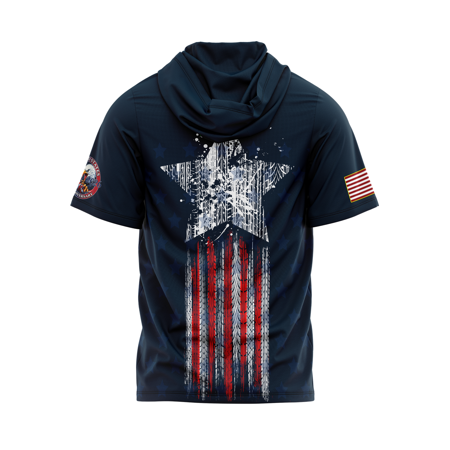 CADDYSACK "AMERICA 250" SPANDEX MESH SHORT SLEEVE HOODIE