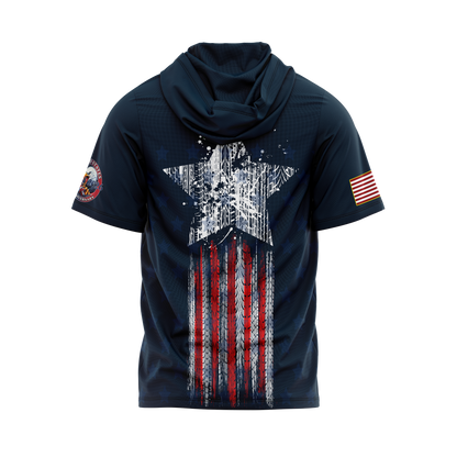 CADDYSACK "AMERICA 250" SPANDEX MESH SHORT SLEEVE HOODIE