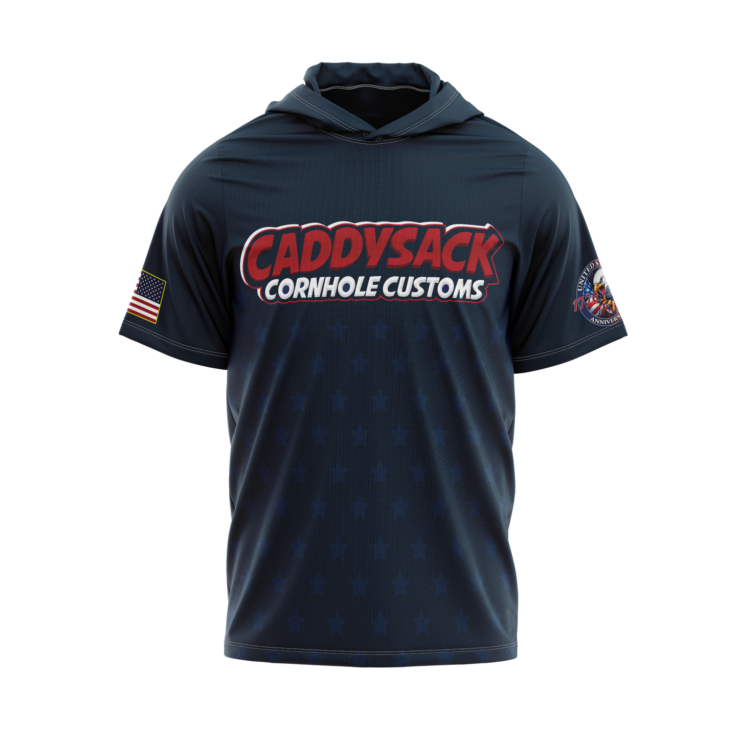 CADDYSACK "AMERICA 250" SPANDEX MESH SHORT SLEEVE HOODIE
