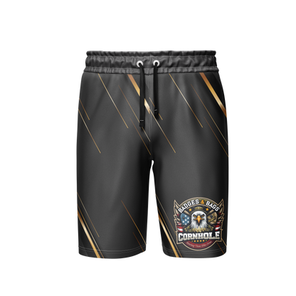 BADGES AND BAGS CORNHOLE SHORTS~NEW!