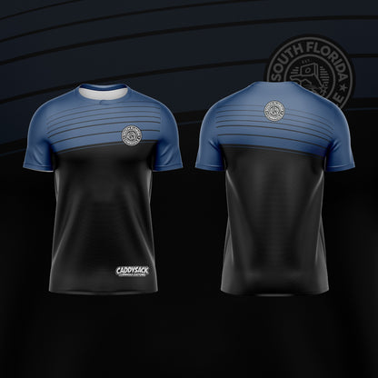 SOUTH FLORIDA CORNHOLE JERSEY "ANGLED LINE" -BLUE/BLACK