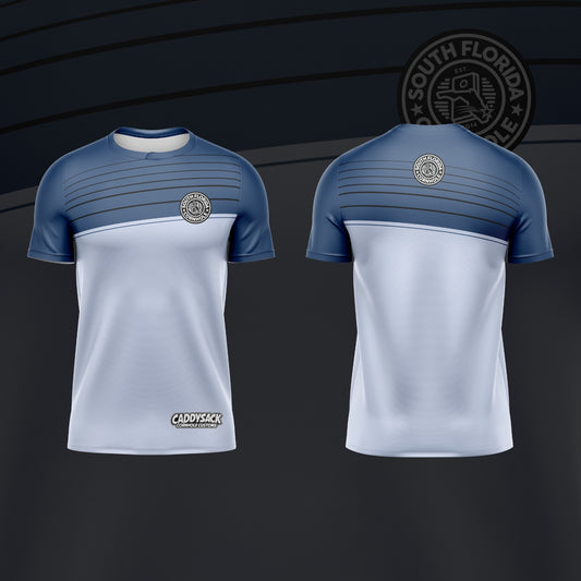 SOUTH FLORIDA CORNHOLE JERSEY "ANGLED LINE" -BLUE/WHITE