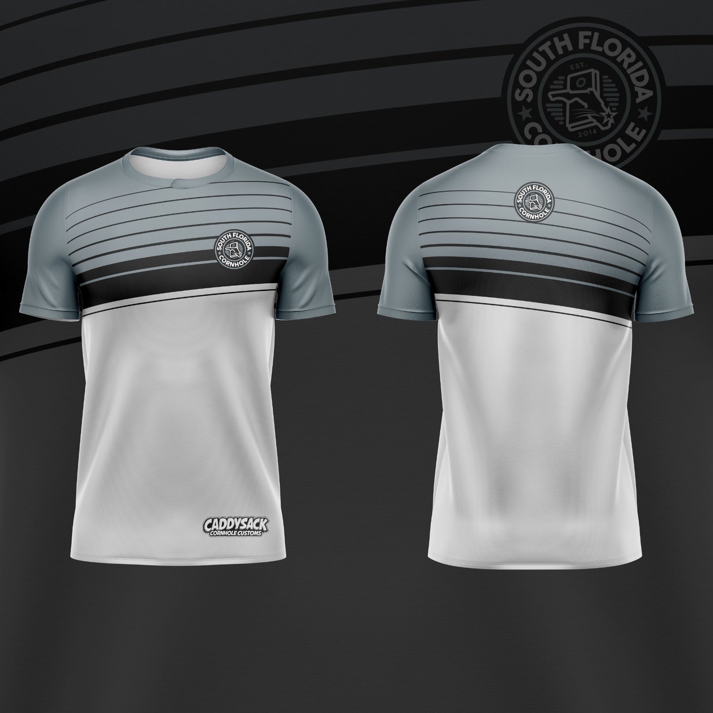 SOUTH FLORIDA CORNHOLE JERSEY "ANGLED LINE" -GRAY/WHITE