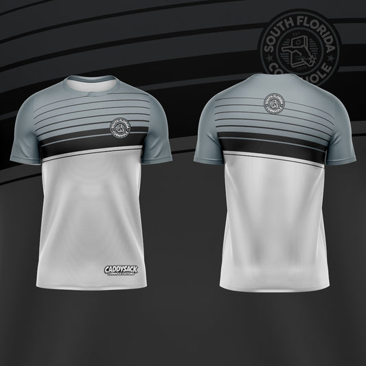 SOUTH FLORIDA CORNHOLE JERSEY "ANGLED LINE" -GRAY/WHITE