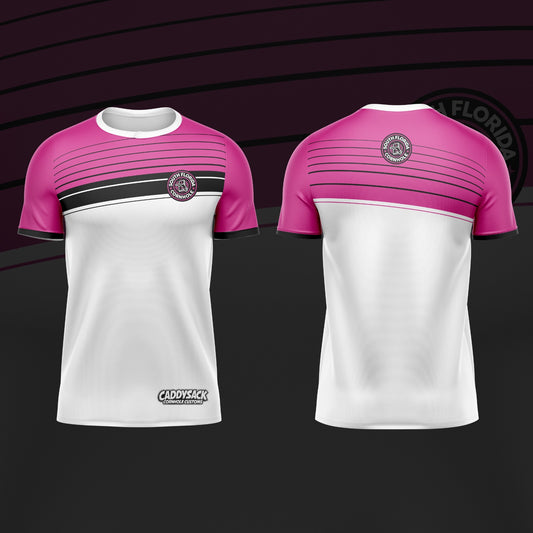 SOUTH FLORIDA CORNHOLE JERSEY "ANGLED LINE" -PINK/WHITE