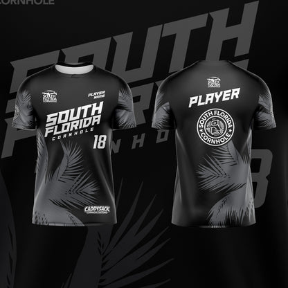 SOUTH FLORIDA CORNHOLE JERSEY "PALMS" EDITION-BLACK/GREY