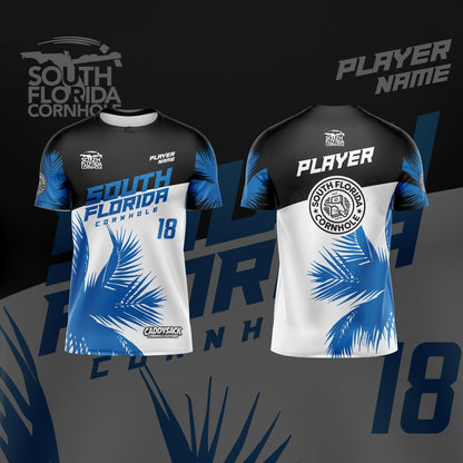 SOUTH FLORIDA CORNHOLE JERSEY "PALMS" EDITION-BLUE/WHITE