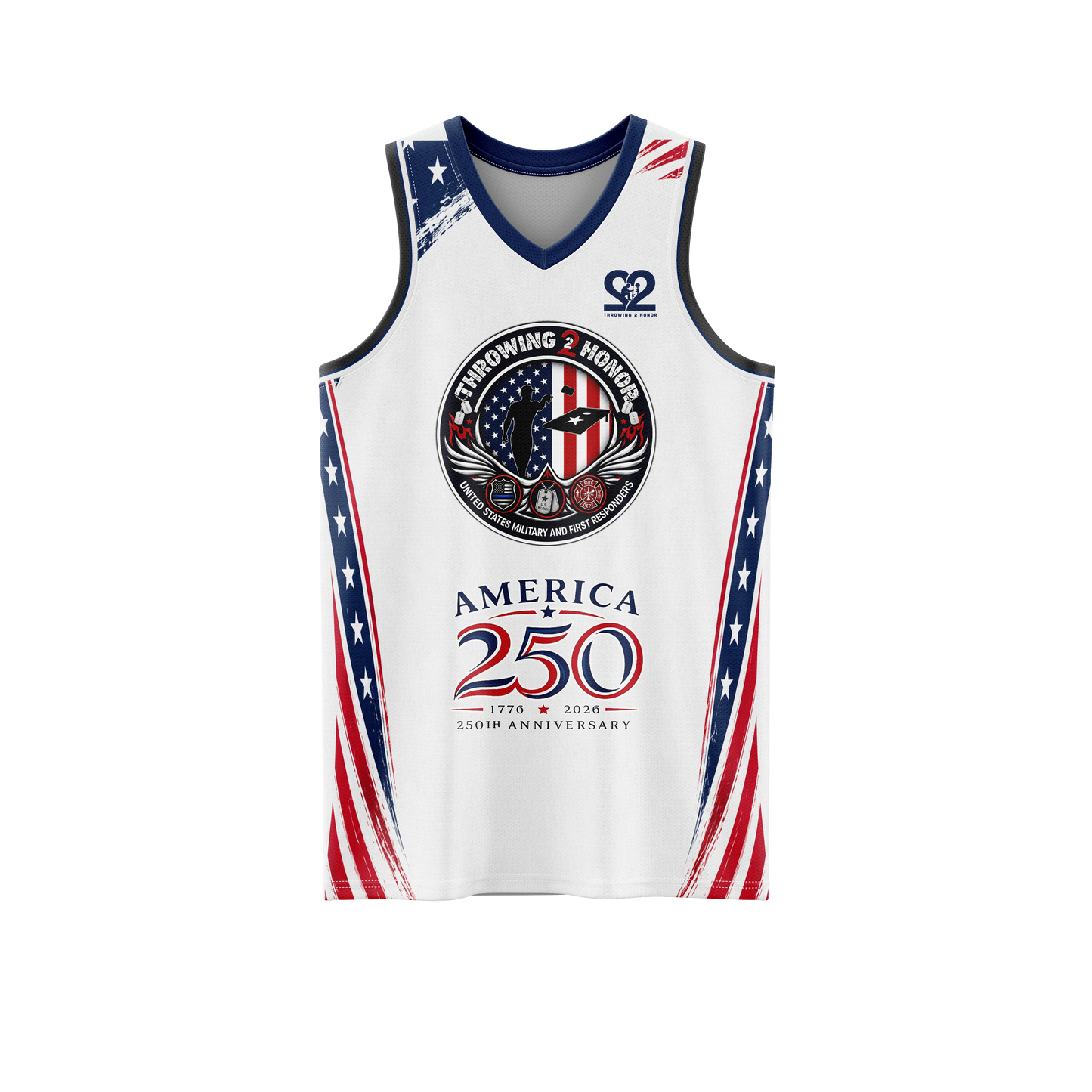 Throwing 2 Honor Charity "America 250th Anniversary"-V-Neck,  Tank Top