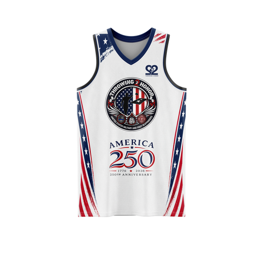 Throwing 2 Honor Charity "America 250th Anniversary"-V-Neck,  Tank Top (SPANDEX MESH)