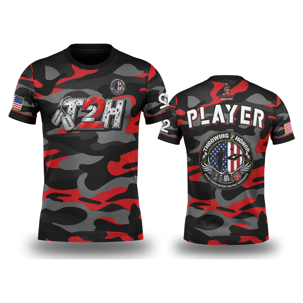 Throwing 2 Honor Charity "Tactical Camo"-Jersey_Red