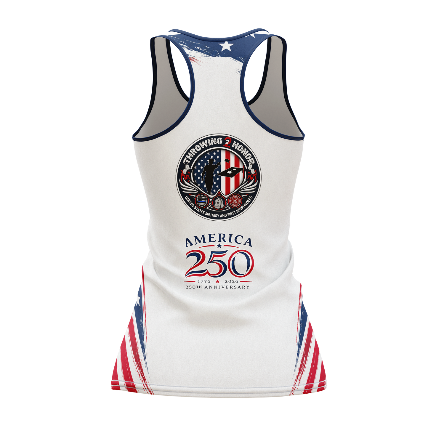 Throwing 2 Honor Charity "America 250th Anniversary"-V-Neck,  Tank Top