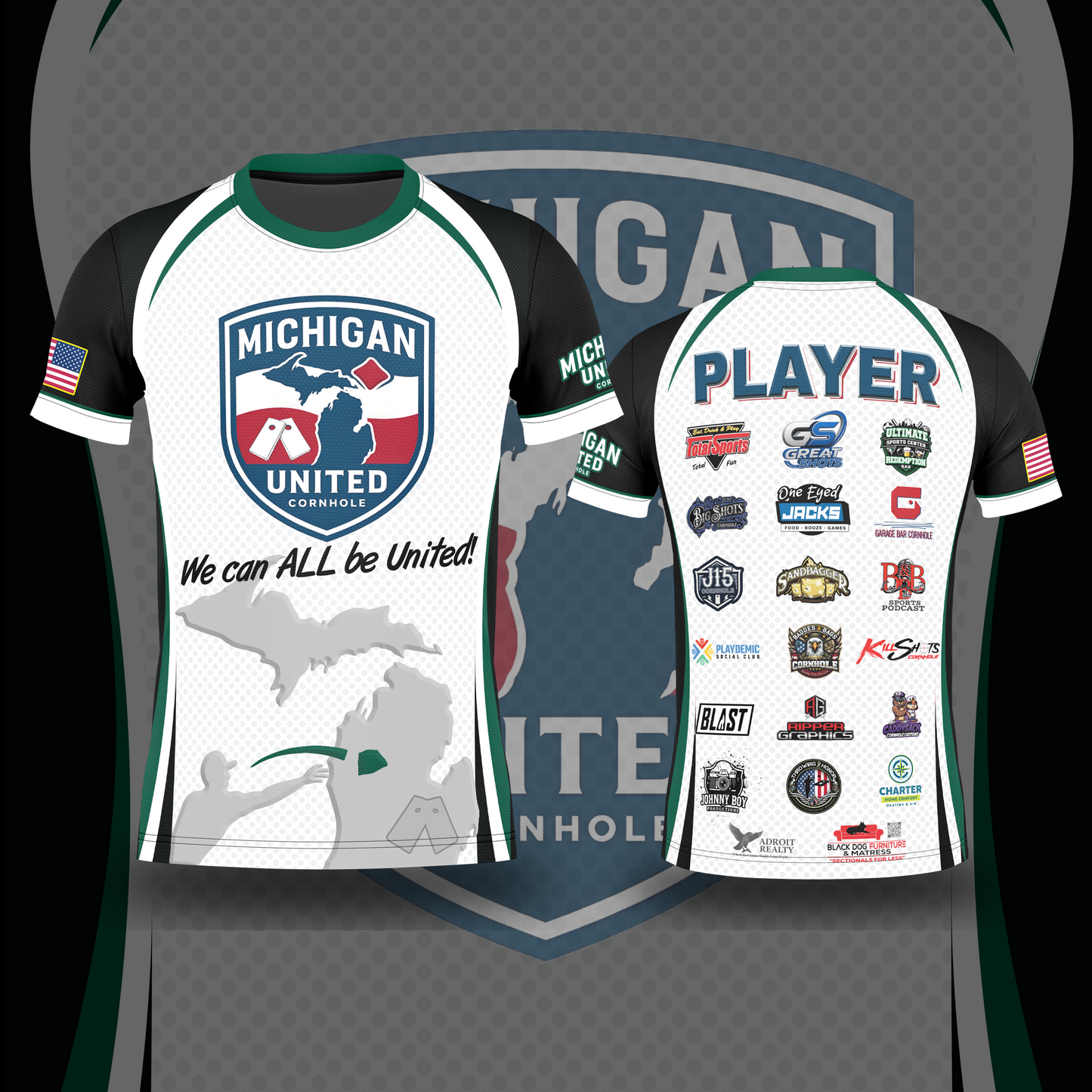 MICHIGAN UNITED CORNHOLE JERSEY