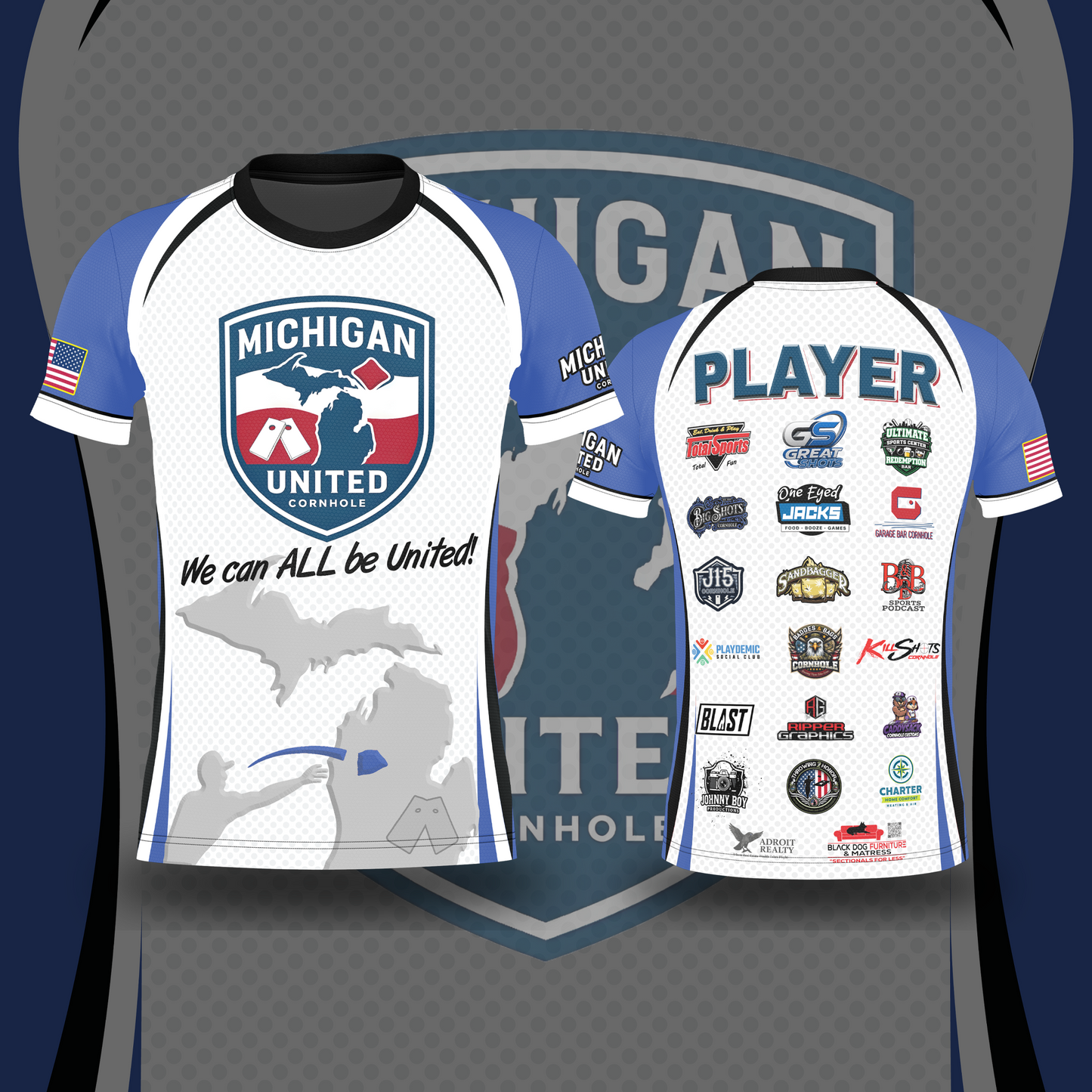 MICHIGAN UNITED CORNHOLE JERSEY