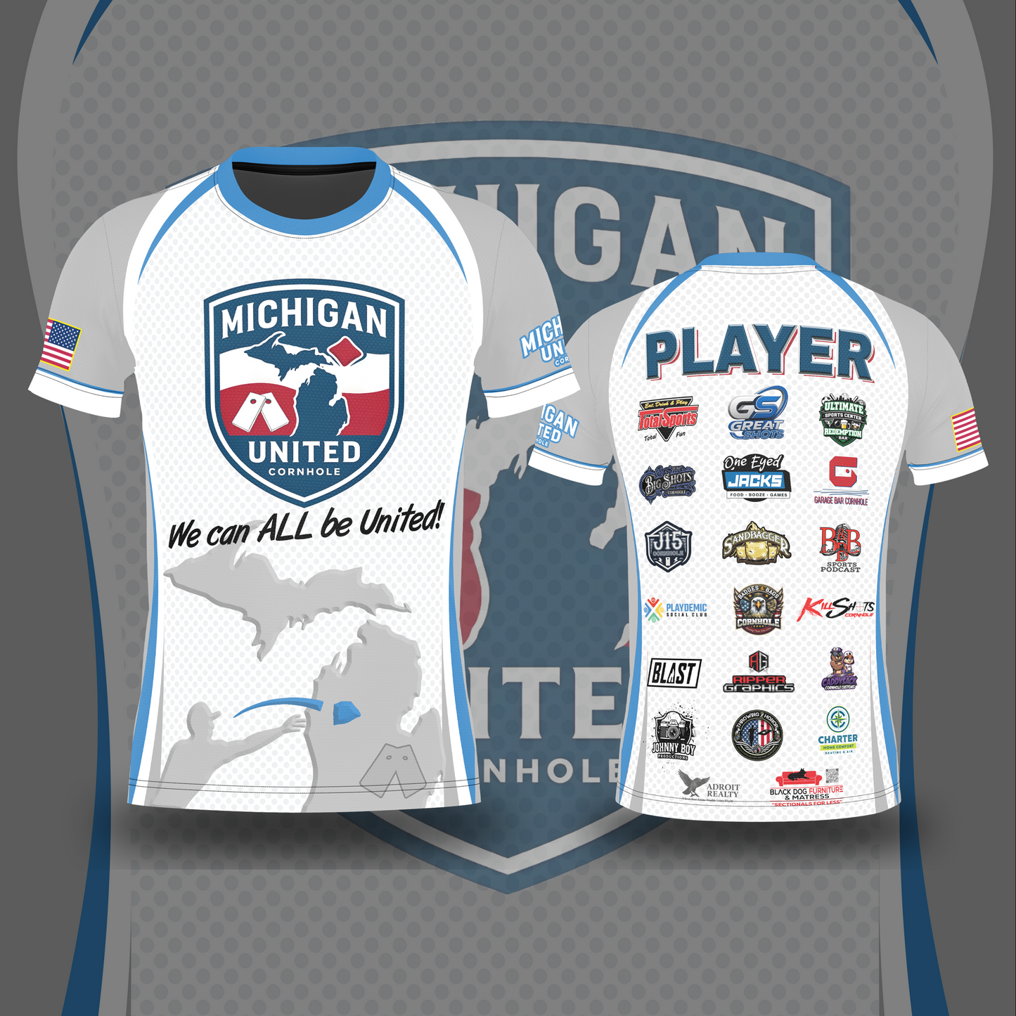 MICHIGAN UNITED CORNHOLE JERSEY