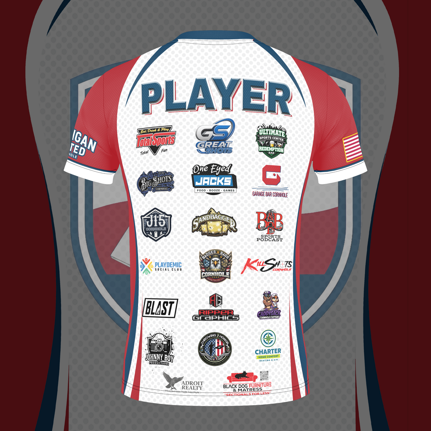 MICHIGAN UNITED CORNHOLE JERSEY