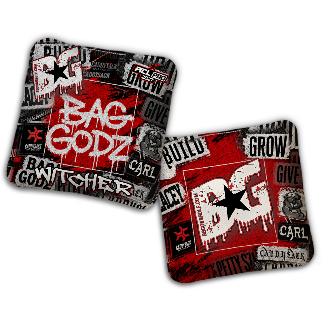 2027 Multiple Bag Models  "CaddySack Street Art” Collab - ACL Pro Stamped Cornhole Bags - SET OF 4 BAGS