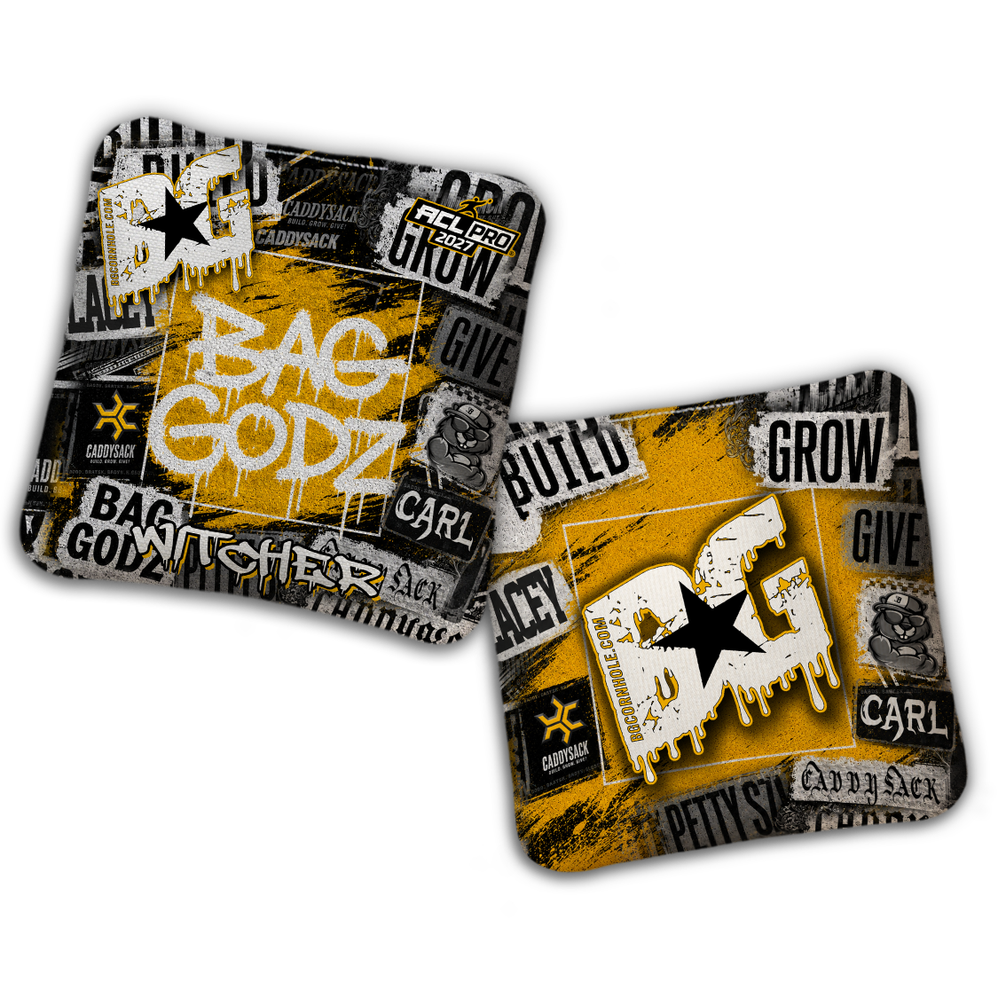 2027 Multiple Bag Models  "CaddySack Street Art” Collab - ACL Pro Stamped Cornhole Bags - SET OF 4 BAGS