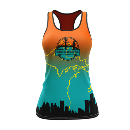 MOTOR CITY CORNHOLE "MICHIGAN, THE CORNHOLE STATE"  TANK TOP_SPANDEX MESH
