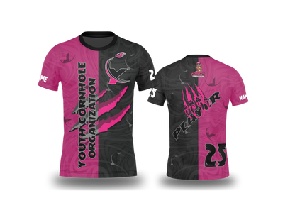 All New!  2026 Youth Cornhole Jersey!-Pink/Black