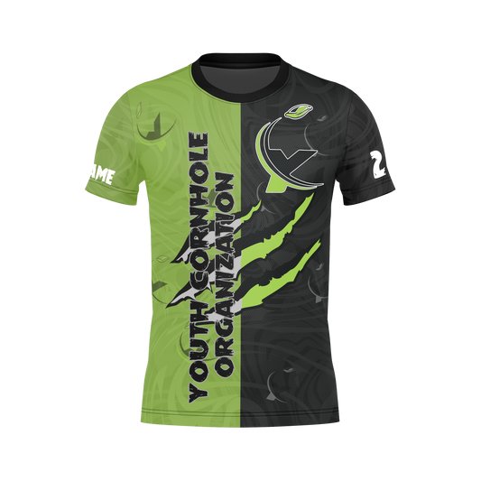 All New!  2026 Youth Cornhole Jersey!-Green/Black (Copy)