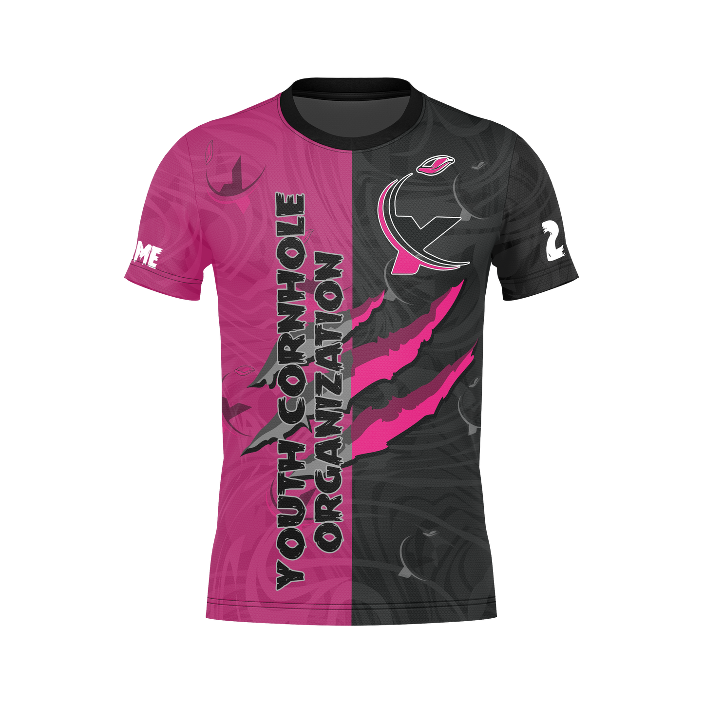 All New!  2026 Youth Cornhole Jersey!-Pink/Black