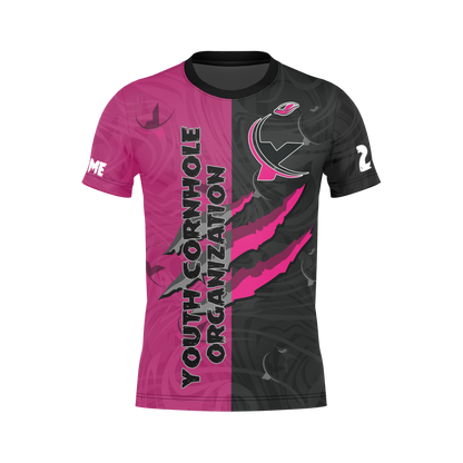 All New!  2026 Youth Cornhole Jersey!-Pink/Black