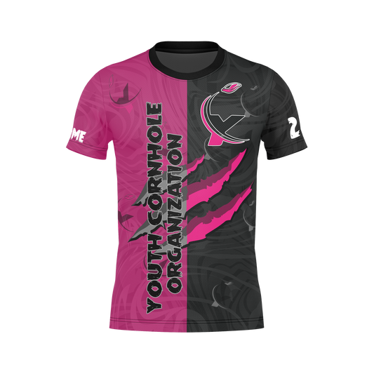 All New!  2026 Youth Cornhole Jersey!-Pink/Black